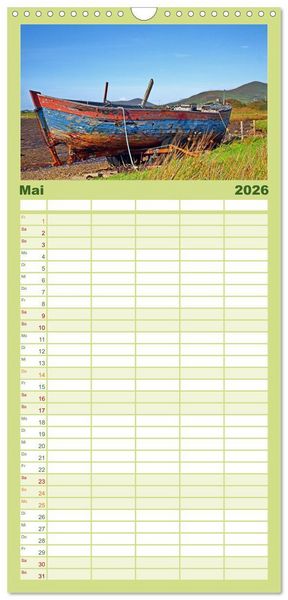 Produktbild: Familienplaner 2026 - Skellig Coast - Irlands sch&ouml;nste K&uuml;ste mit 5 Spalten (Wandkalender, 21 x 45 cm) CALVENDO