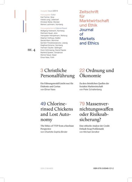 Produktbild: Christliche Personalf&uuml;hrung, Ordnung und &Ouml;konomie, Chlorine-rinsed Chickens and Lost Autonomy, Massenvernichtungswaffen oder Risikoabsicherung?