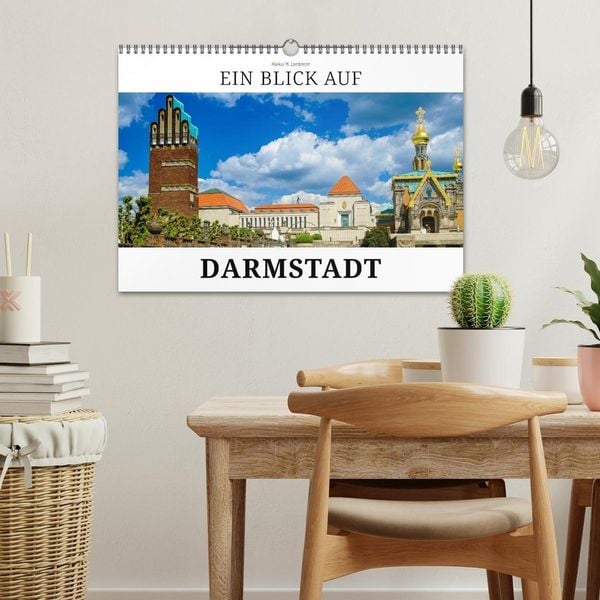 Produktbild: Ein Blick auf Darmstadt in Farbe (Wandkalender 2027 DIN A3 quer), CALVENDO Monatskalender