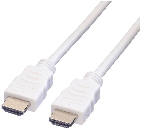 Value HDMI Anschlusskabel HDMI-A Stecker 10.00m Weiß 11.99.5710 Geschirmt HDMI-Kabel