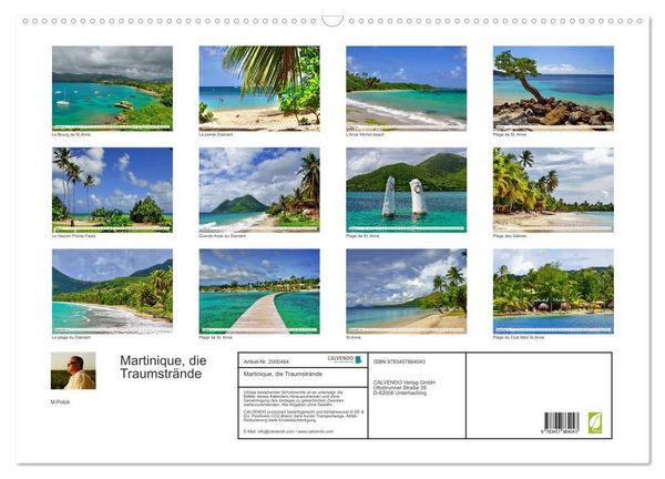 Produktbild: Martinique, die Traumstr&auml;nde (Wandkalender 2026 DIN A2 quer), CALVENDO Monatskalender