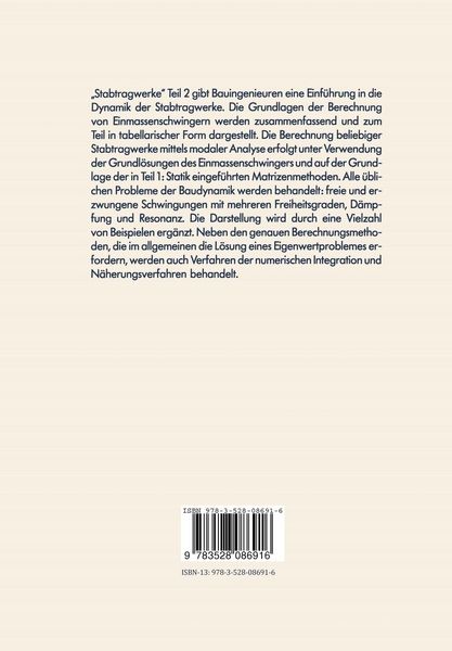 Produktbild: Stabtragwerke, Matrizenmethoden der Statik und Dynamik