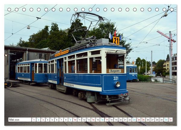 Produktbild: Die Z&uuml;rcher Tram (Tischkalender 2026 DIN A5 quer), CALVENDO Monatskalender