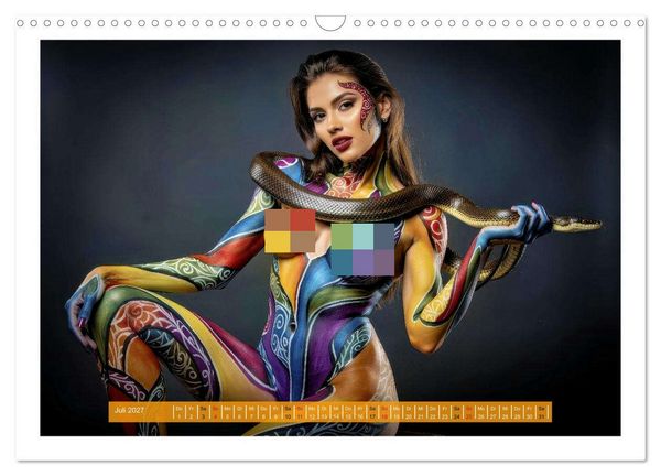 Produktbild: Body Painting mit Schlange (Wandkalender 2027 DIN A3 quer), CALVENDO Monatskalender