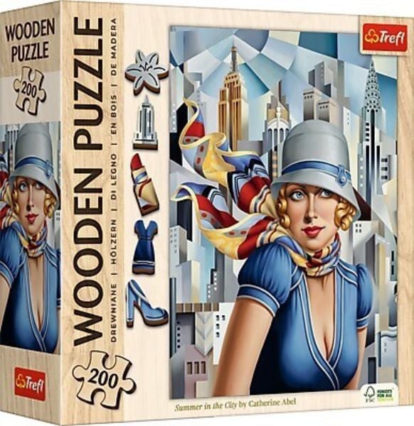 Holz Puzzle 200 - Sommer in der Stadt / Catherine Abel