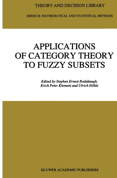 Produktbild: Applications of Category Theory to Fuzzy Subsets