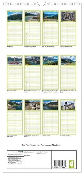Produktbild: Familienplaner 2026 - Der Reschensee - ein Panormanen-Abenteuer mit 5 Spalten (Wandkalender, 21 x 45 cm) CALVENDO