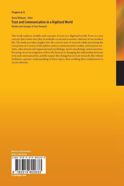 Produktbild: Trust and Communication in a Digitized World
