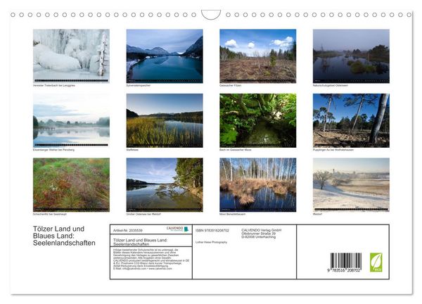 Produktbild: T&ouml;lzer Land und Blaues Land: Seelenlandschaften (Wandkalender 2026 DIN A3 quer), CALVENDO Monatskalender