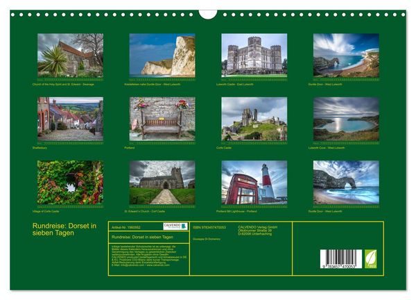 Produktbild: Rundreise: Dorset in sieben Tagen (Wandkalender 2026 DIN A3 quer), CALVENDO Monatskalender