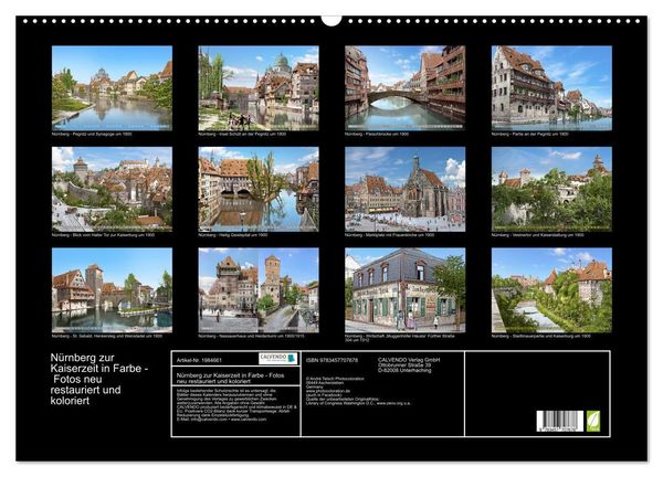 Produktbild: N&uuml;rnberg zur Kaiserzeit in Farbe - Fotos neu restauriert und koloriert (Wandkalender 2026 DIN A2 quer), CALVENDO Monatskalender