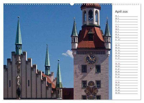 Produktbild: M&uuml;nchen - Die Sch&ouml;ne (hochwertiger Premium Wandkalender 2026 DIN A2 quer), Kunstdruck in Hochglanz