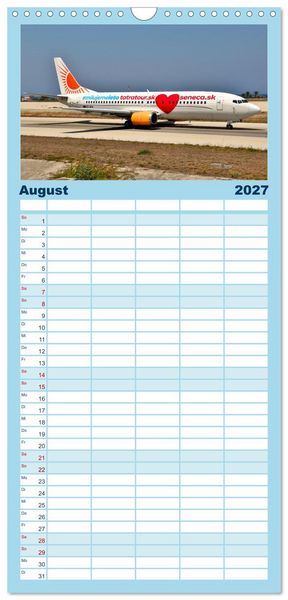 Produktbild: Familienplaner 2027 - Ein Jahr in der Welt der Luftfahrt mit 5 Spalten (Wandkalender, 21 x 45 cm) CALVENDO