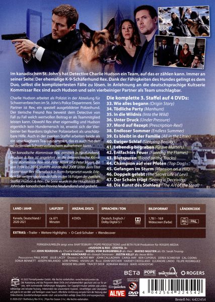 Produktbild: Hudson und Rex - Die komplette 3. Staffel (Fernsehjuwelen) [4 DVDs]