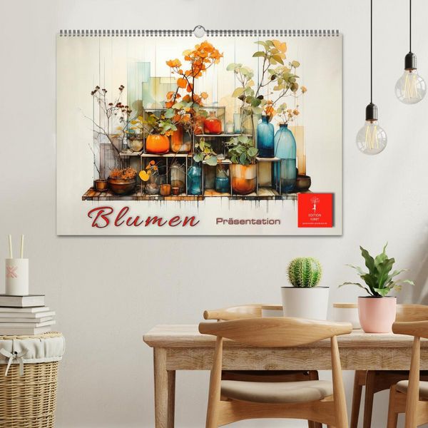 Produktbild: Blumen Pr&auml;sentation (Wandkalender 2026 DIN A2 quer), CALVENDO Monatskalender