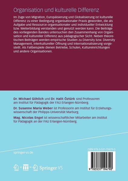 Produktbild: Organisation und kulturelle Differenz