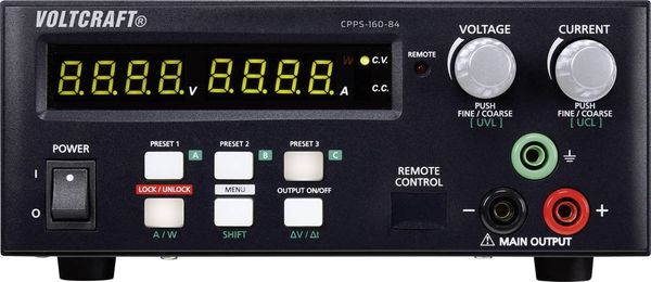 VOLTCRAFT CPPS-160-84 Labornetzgerät, einstellbar 0.02 - 84 V/DC 0.01 - 5 A 160 W USB fernsteuerbar, programmierbar, Aut