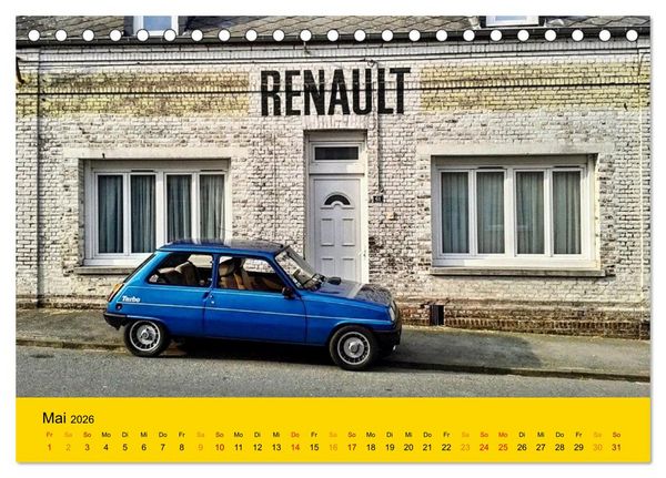 Produktbild: Historische Renault (Tischkalender 2026 DIN A5 quer), CALVENDO Monatskalender