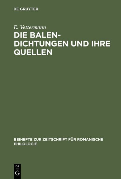Produktbild: Die Balen-Dichtungen und ihre Quellen
