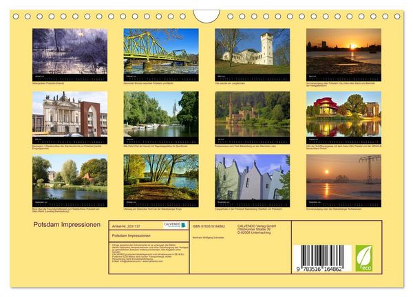 Produktbild: Potsdam Impressionen (Wandkalender 2026 DIN A4 quer), CALVENDO Monatskalender