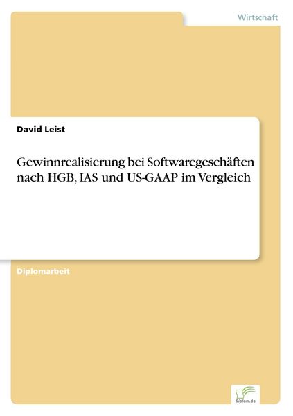 Produktbild: Gewinnrealisierung bei Softwaregesch&auml;ften nach HGB, IAS und US-GAAP im Vergleich