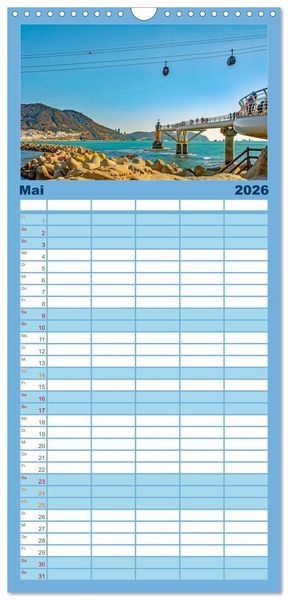 Produktbild: Familienplaner 2026 - Busan - Hafenstadt in S&uuml;dkorea mit 5 Spalten (Wandkalender, 21 x 45 cm) CALVENDO