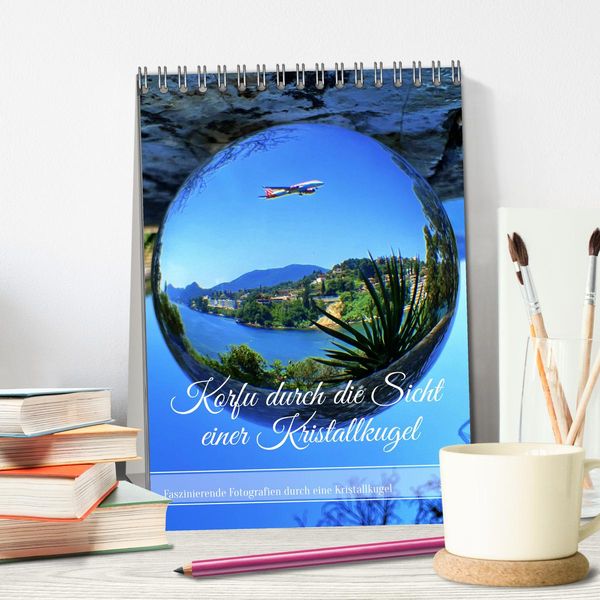 Produktbild: Korfu durch die Sicht einer Kristallkugel (Tischkalender 2026 DIN A5 hoch), CALVENDO Monatskalender
