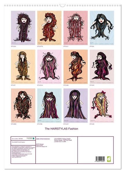 Produktbild: The HAIRSTYLAS Fashion (Wall Calendar 2026 DIN A2 portrait), CALVENDO 12 Month Wall Calendar