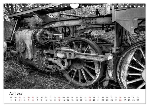 Produktbild: Unter Dampf - Eisenbahnromantik in schwarz-wei&szlig; (Wandkalender 2026 DIN A4 quer), CALVENDO Monatskalender