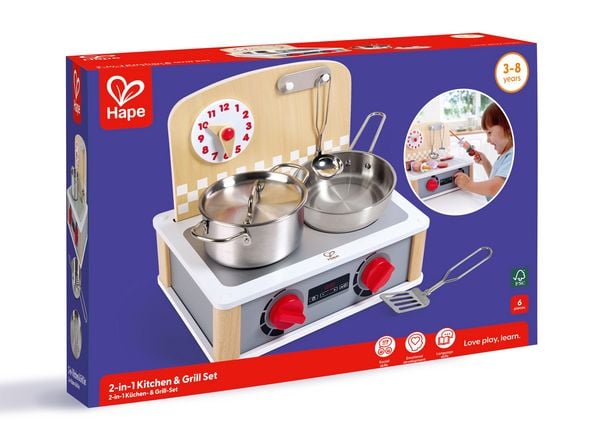 Produktbild: Hape 2-in-1 K&uuml;chen- & Grill-Set