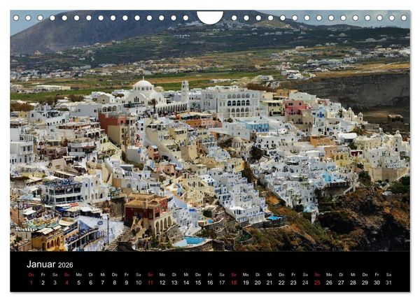 Produktbild: Santorini &ndash; Leben auf dem Vulkan (Wandkalender 2026 DIN A4 quer), CALVENDO Monatskalender