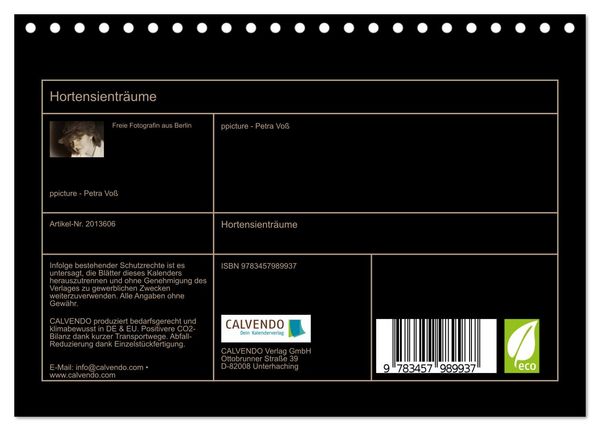 Produktbild: Hortensientr&auml;ume (Tischkalender 2026 DIN A5 quer), CALVENDO Monatskalender