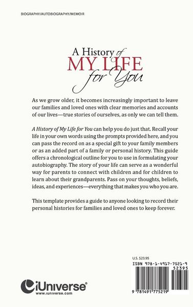 Produktbild: A History of My Life for You