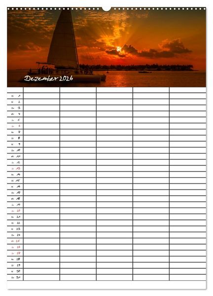 Produktbild: Idyllisches Florida / Familienplaner (Wandkalender 2026 DIN A2 hoch), CALVENDO Monatskalender