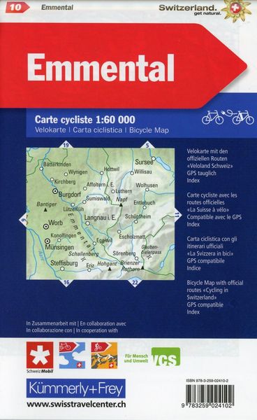 Produktbild: Radwanderkarte Emmental mit Ortsindex (10)
