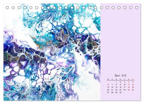 Produktbild: Farbfantasien - Pouring (Tischkalender 2026 DIN A5 quer), CALVENDO Monatskalender