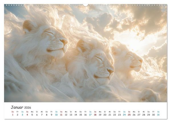 Produktbild: Die St&auml;rke der L&ouml;wenw&auml;chter (Wandkalender 2026 DIN A2 quer), CALVENDO Monatskalender