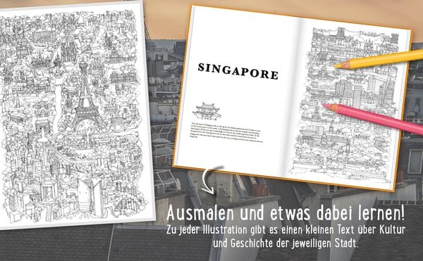 Produktbild: St&auml;dte im Hochformat - das Ausmalbuch