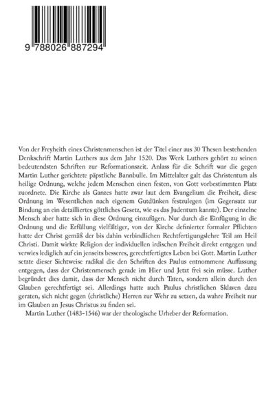 Produktbild: Von Der Freiheit Eines Christenmenschen