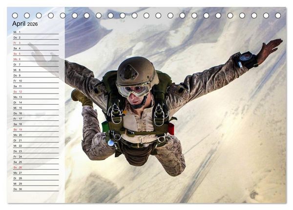 Produktbild: Fallschirmspringer. Absprung der U.S. Navy Seals (Tischkalender 2026 DIN A5 quer), CALVENDO Monatskalender