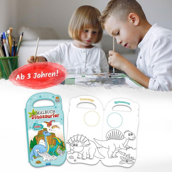 Produktbild: Tr&ouml;tsch Malbuch mit Rubbelstickern Dinosaurier