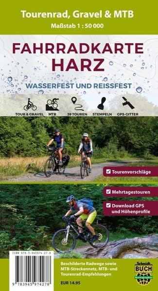 Produktbild: Fahrradkarte Harz 1 : 50 000