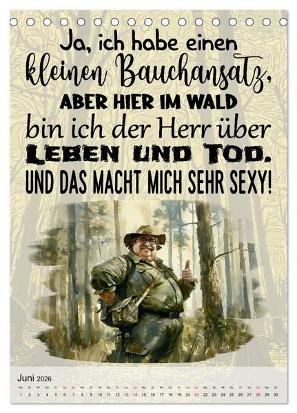 Produktbild: J&auml;gerspr&uuml;che (Tischkalender 2026 DIN A5 hoch), CALVENDO Monatskalender