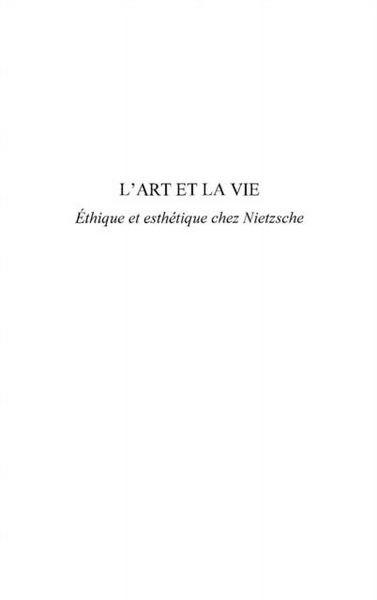 Produktbild: L'art et la vie - ethique et esthetique