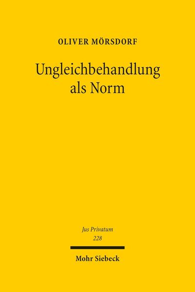 Produktbild: Ungleichbehandlung als Norm