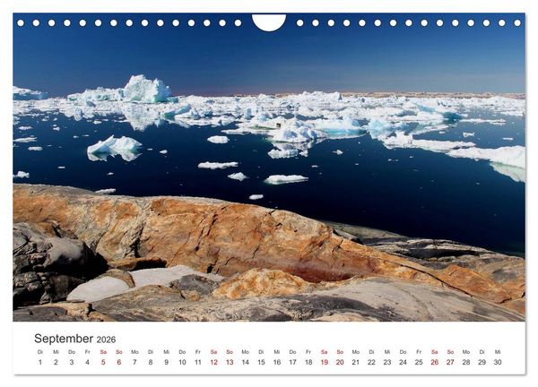 Produktbild: Gr&ouml;nland Bizarre Eiswelt um Ilulissat (Wandkalender 2026 DIN A4 quer), CALVENDO Monatskalender