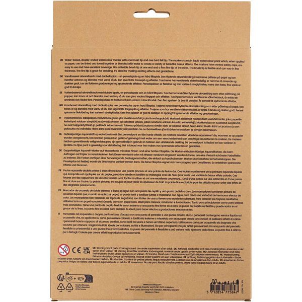 Produktbild: Creativ Company Aquarell-Markern, Pastellfarben, Strichst&auml;rke , 2+4-8 mm, sortierte Farben, 12 Stk
