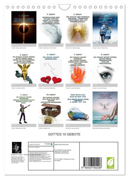 Produktbild: GOTTES 10 GEBOTE (Wandkalender 2026 DIN A4 hoch), CALVENDO Monatskalender