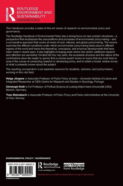 Produktbild: Routledge Handbook of Environmental Policy