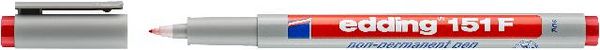 Produktbild: Non-permanent Pen edding 151 F, 0,6 mm, rot